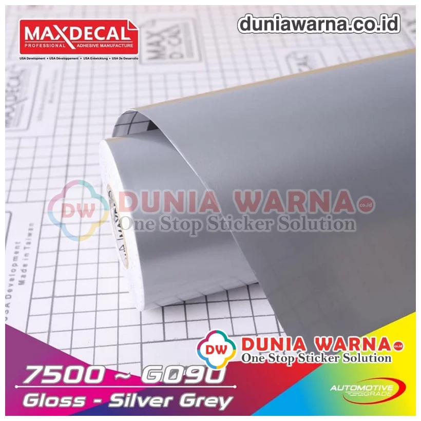 MAXDECAL 7500-G090 Gloss SILVER GREY